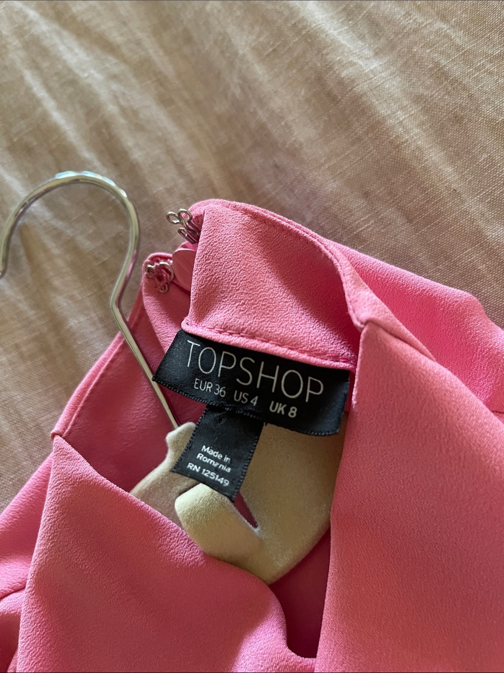 Topshop Pink Draped Cowl Neck Blouse - Picture 3 of 4